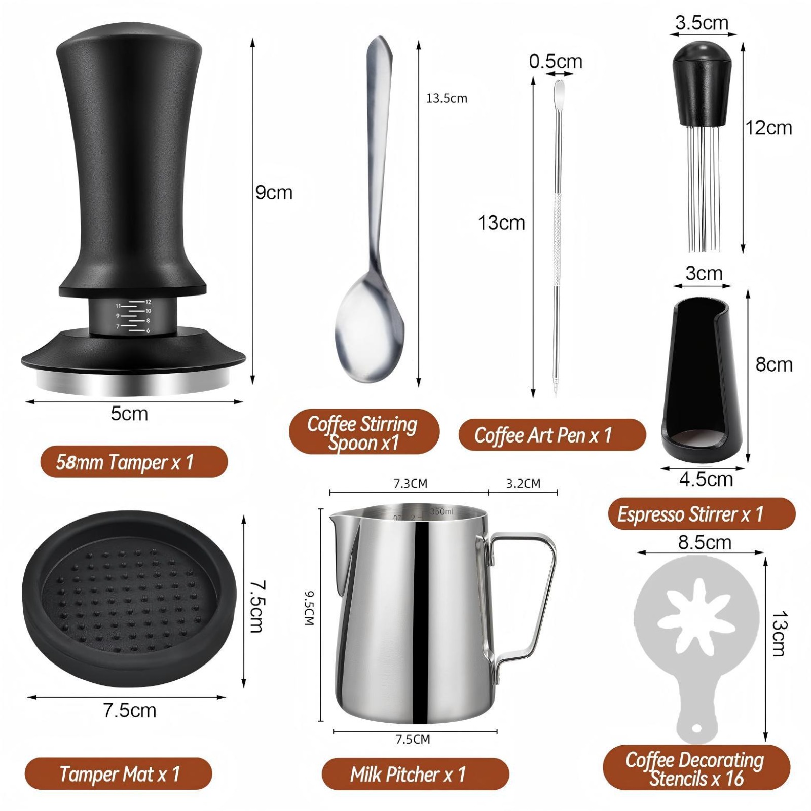 51mm Coffee Tamper Set 22PCS E - огляд і ціна Espresso Tamper Set